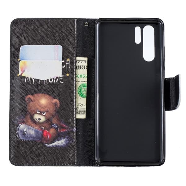Huawei P30 Pro Skinnetui Med Mønster - Skummel Bamse Multicolor