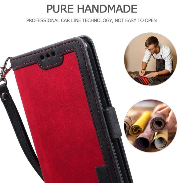 Surburbian iPhone 12 Pro / iPhone 12 læder flip etui - Rød Red