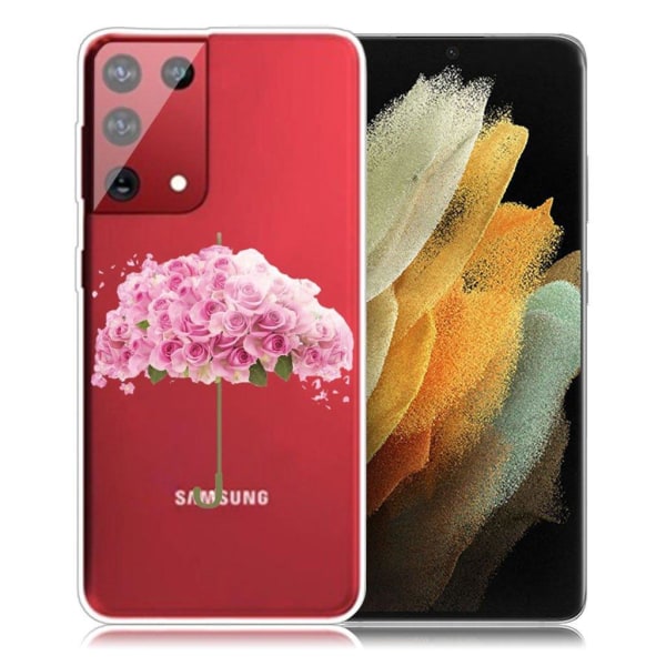 Deco Samsung Galaxy S21 Ultra etui - Beautiful blomster Pink