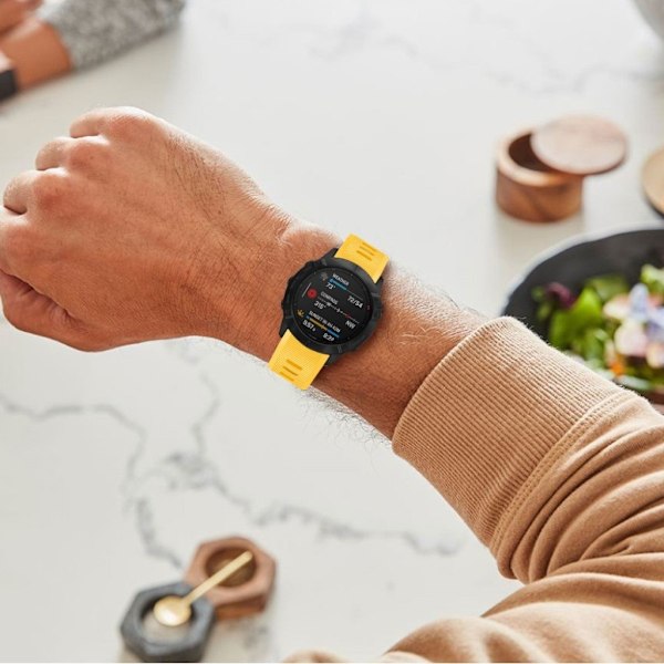 Garmin Fenix 6X kryds korn silikone Urrem - Gul Yellow