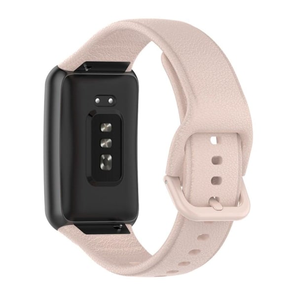 Oppo Watch Free textured silicone watch strap - Light Pink Pink