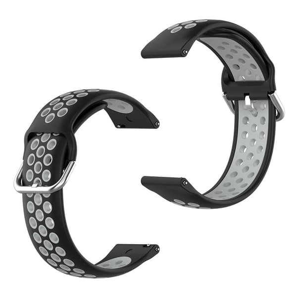 Samsung Galaxy Watch 3 (45mm) bi-farve silikone rem - sort / grå Black