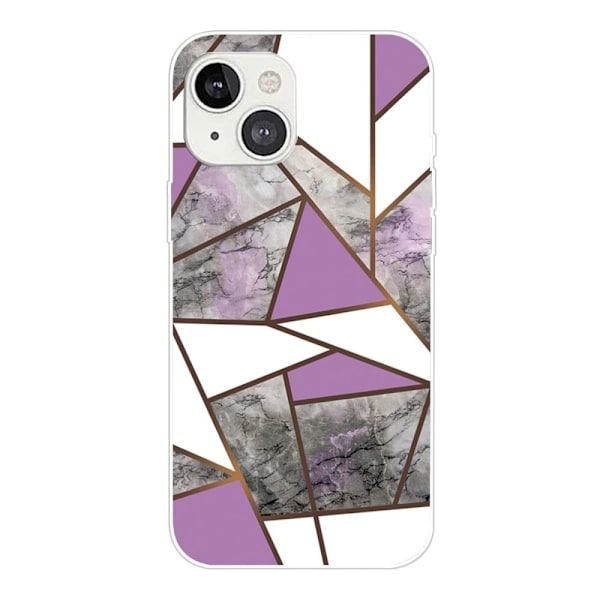 Marmordesign iPhone 14 deksel - Lilla / Hvit / Grå Marmor Multicolor