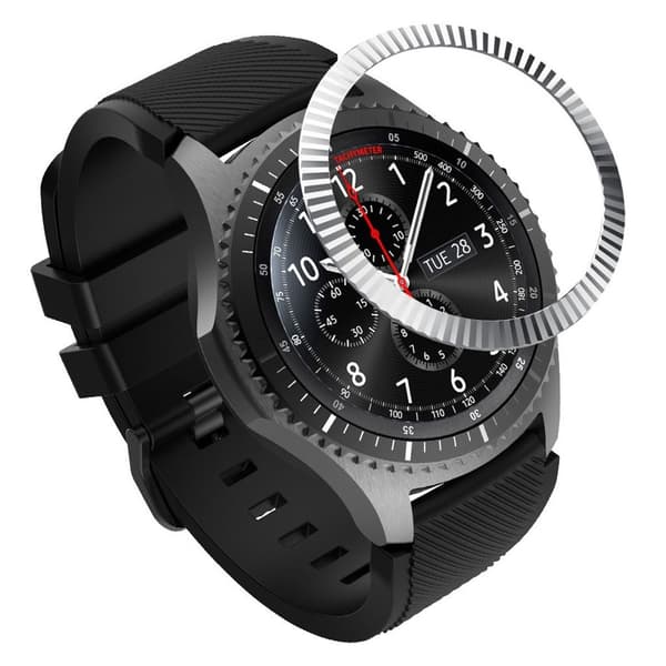 Samsung Gear S3 Frontier -kangaskellon kehys - Hopea Silver grey