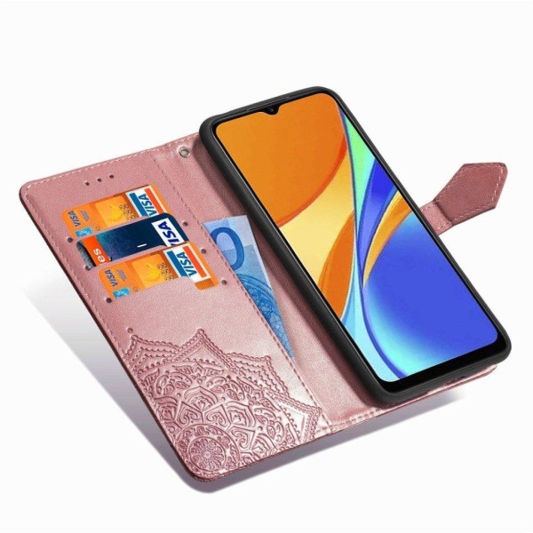 Mandala läder Xiaomi Redmi 9C fodral - Rosa Rosa