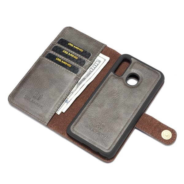 DG.MING Samsung Galaxy A40 2-i-1 Wallet Etui - Grå Silver grey