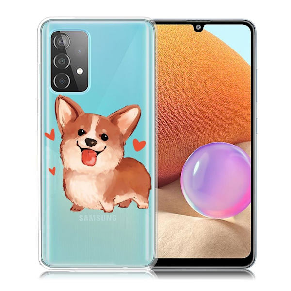 Deco Samsung Galaxy A32 Etui - Cute Corgi Brown