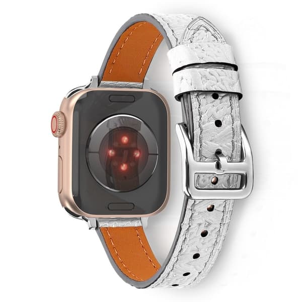 Apple Watch (41mm) klockarmband i äkta vävt läder - Silver Silvergrå