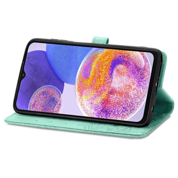 Mandala läder Samsung Galaxy A23 fodral - Grön Grön