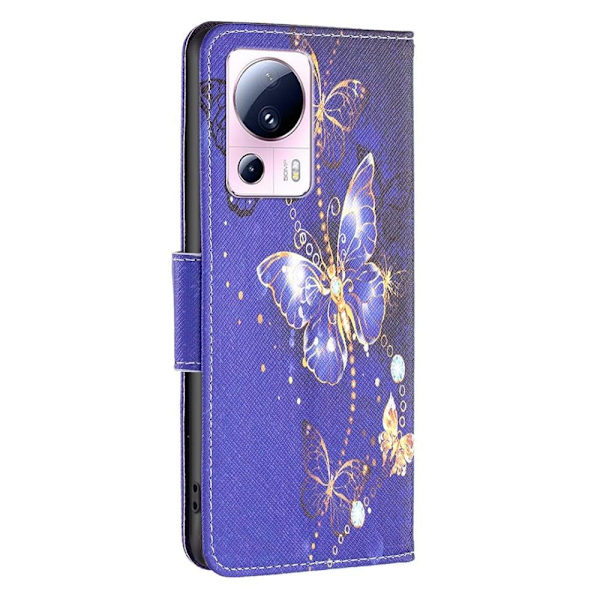 Wonderland Xiaomi 13 Lite / Civi 2 Flip Etui - Lilla Sommerfugle Purple
