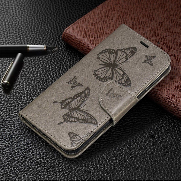 Butterfly Samsung Galaxy A20e veske - Grå Silver grey