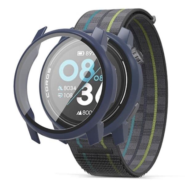 Coros Pace 3 Watch Case All-Round Cover with Tempered Glass Screen Protector - Midnight Blue Blå