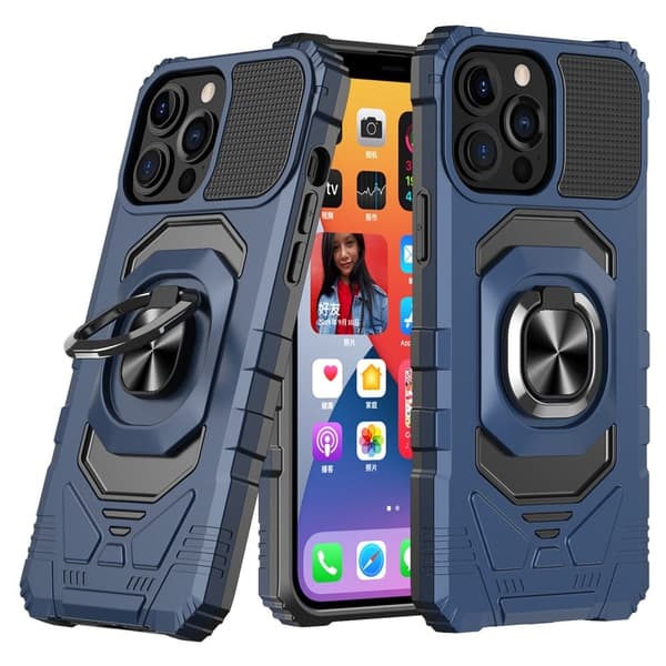 Slitesterk hardplastdeksel med myk innside og støtte for iPhone 11 Pro Max - Blå Blue