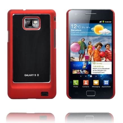 Galaxy S2 Alu Deksel (Hvit Kant) Samsung Galaxy S2 Deksel Red