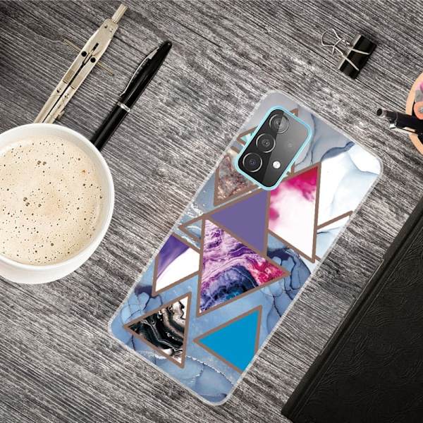 Deco Samsung Galaxy A73 Suojakotelo - Triangle Patterns In Marble Multicolor