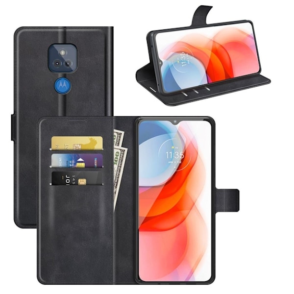 Wallet-style Læder Etui til Motorola Moto G Play (2021) - Sort Black