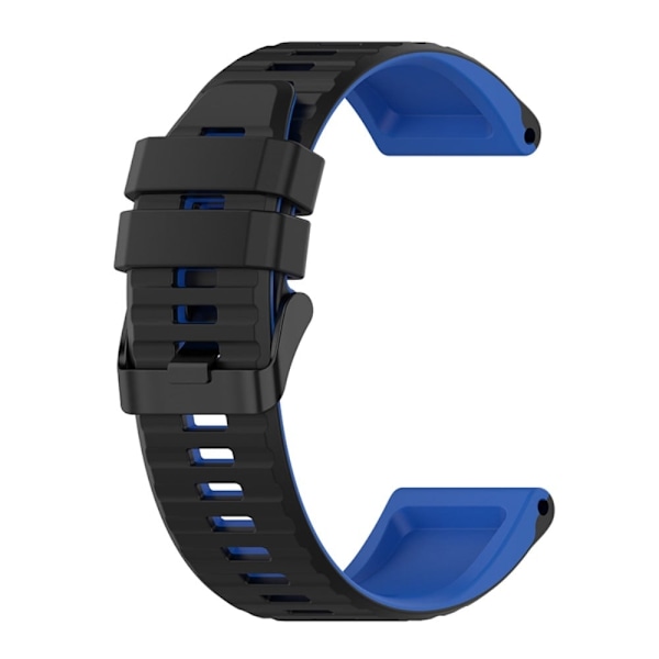 22 mm dobbeltfarvet silikoneurrem til Garmin-ur - Sort / Blå Black