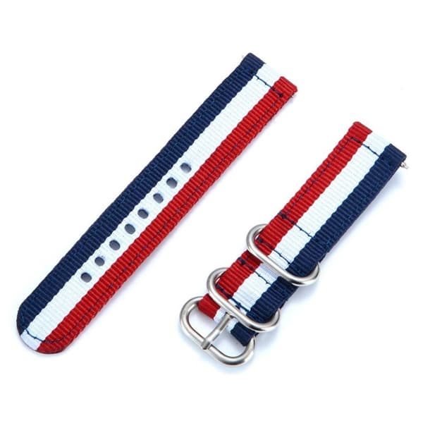 Kolmen soljen kellonauha Garmin-kelloon - Sininen / Valkoinen / Punainen Multicolor