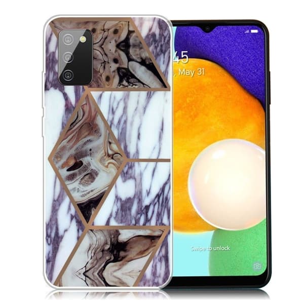 Marble design Samsung Galaxy A03s cover - Blå Og Brun Marmor Multicolor
