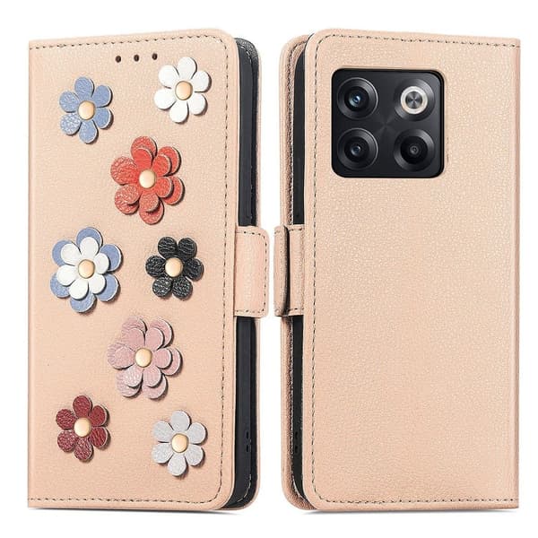Glatt og tynt premium PU-skinnetui for OnePlus 10T / OnePlus Ace Pro - Khaki Brown