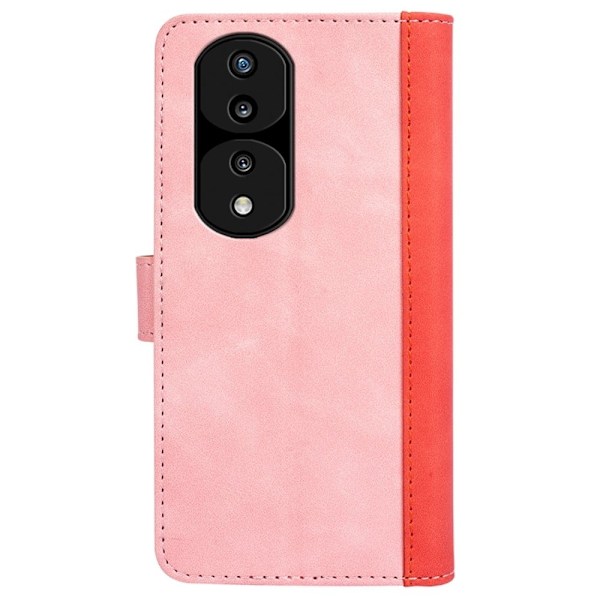 To-farvet Honor 70 Pro læderetui - Lyserød Pink