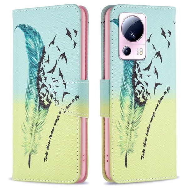 Wonderland Xiaomi 13 Lite / Civi 2 Flip Etui - Fjer Green