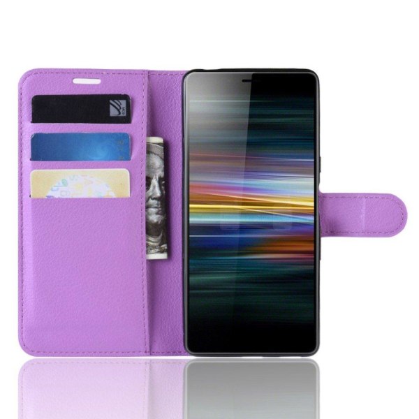 Sony Xperia L3 litchi lædercover - lilla Purple