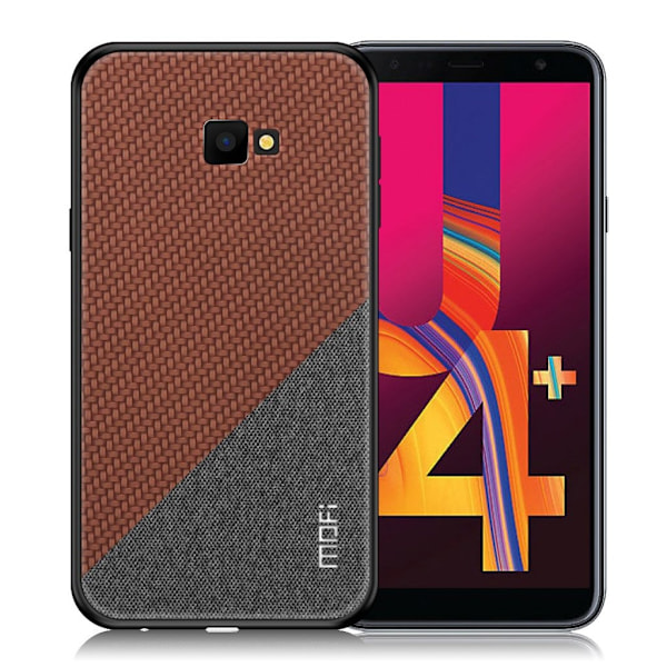 MOFI Samsung Galaxy J4 Plus (2018) honor series hybridfodral i läder - Brun Brun