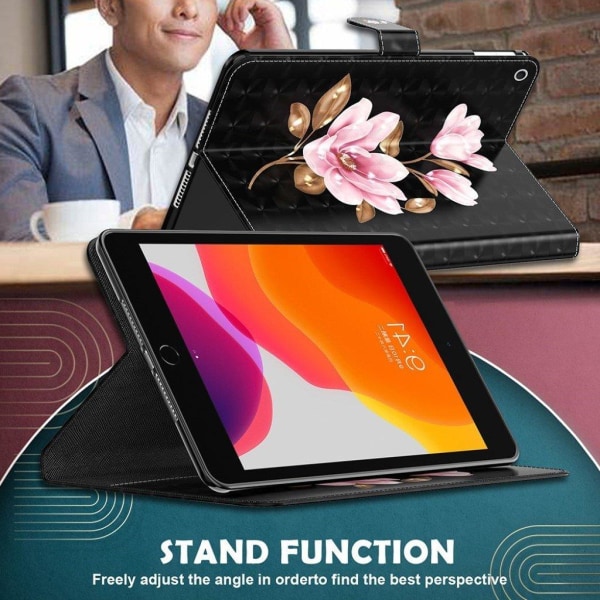 Lenovo Tab P11 Pro læderetui med cool mønster - Pink Blomst Black