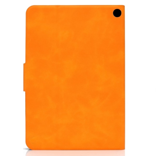 Nahkakotelo jalustalla Amazon Fire 7 (2022) - Oranssi Orange