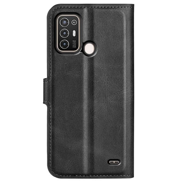 Læretui med Lommebok til ZTE Blade A52 - Svart Black
