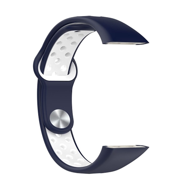 Huawei Band 6 / Honor Band 6 dobbeltfarvet silikone-urrem - Midnatsblå / Hvid Blue
