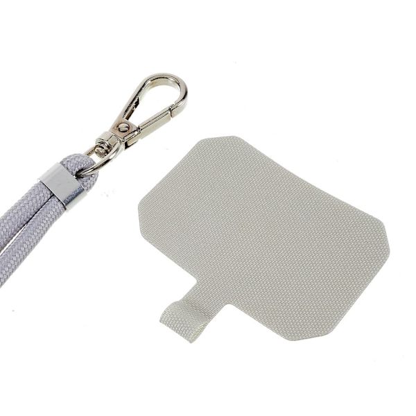 Universal nøglesnor med patch til smartphone - Grå Silver grey