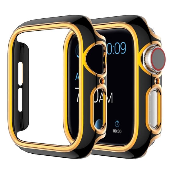 Skinnende farvepyntecover til Apple Watch Series 3/2/1 42mm - Sort / Rødguld Black