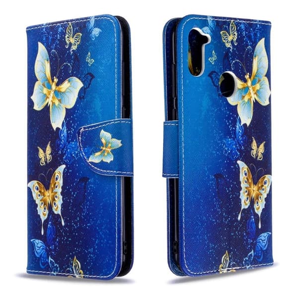 Wonderland Samsung Galaxy A11 / M11 Etui - Guld Sommerfugl Multicolor