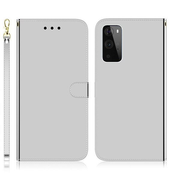 Mirror OnePlus 9 Pro flip case - Hopea Silver grey