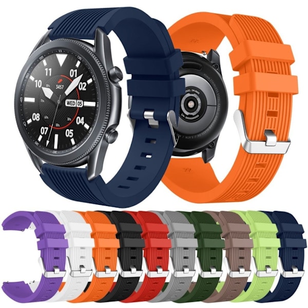 Samsung Galaxy Watch 3 (45mm) pin stripe silikone rem - sort Black