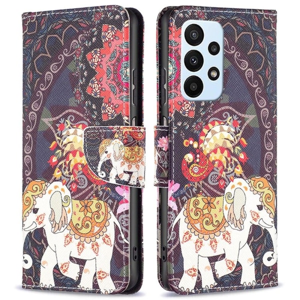 Wonderland Samsung Galaxy A23 flip etui - Blomst Og Elefant Multicolor