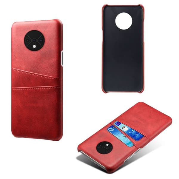 Dual Card OnePlus 7T etui - Rød Red
