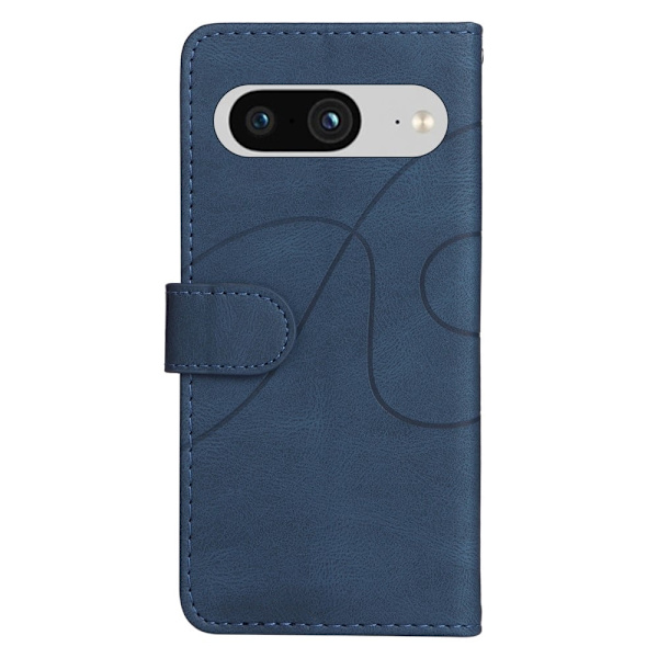Teksturert læretui med stropp for Google Pixel 8 - Blå Blue