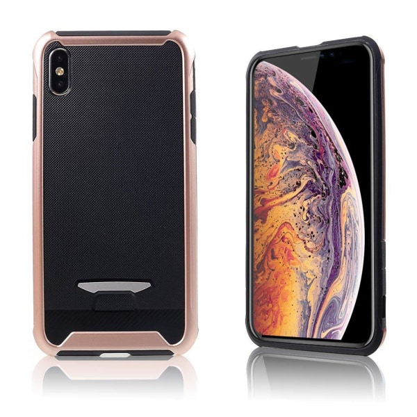 iPhone Xs Max hybrid etui med granuleret tekstur - Rosaguld Multicolor