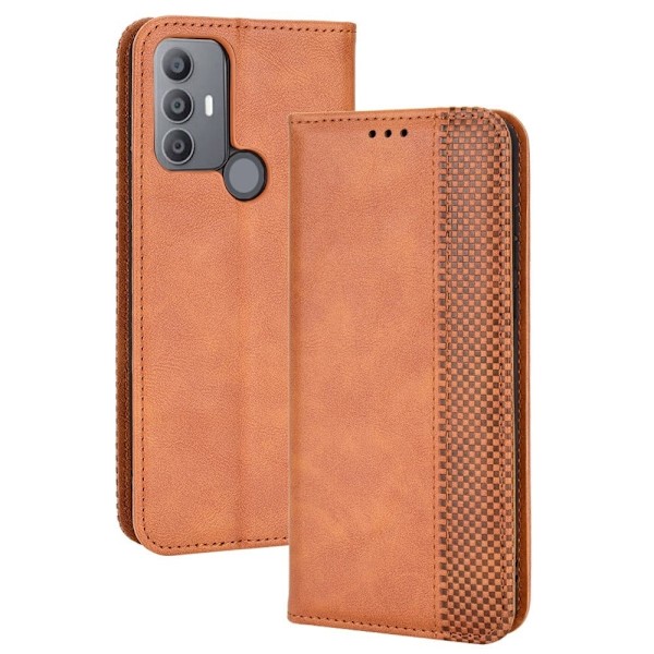 Bofink Vintage läder TCL 30 SE / TCL 30E / TCL 306 / TCL 305 / Sharp Aquos V6 / Sharp Aquos V6 Plus fodral - Brun Brun