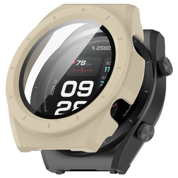 Protective Cover for Xiaomi Watch H1 Hard Bump Resistant Watch Case with Tempered Glass Screen Protector - Ivory White Vit