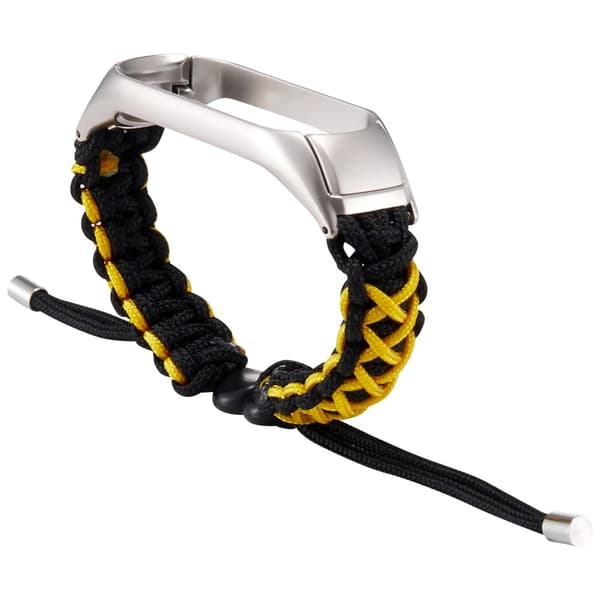 Xiaomi Mi Smart Band 6 / 5 nylon urrem med løbegang - Sort / Gul Black