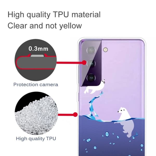Deco Samsung Galaxy S21 Plus 5G skal - Isbjörn Vit