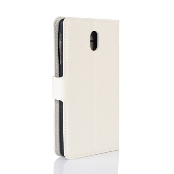 Nokia 3 Læder etui med Lychee skin - Hvid White