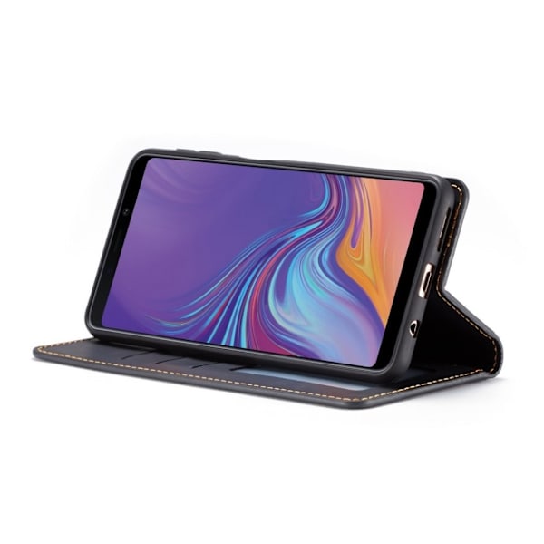 FORWENW Samsung Galaxy A7 (2018) nahkainen  suojakotelo - Musta Black
