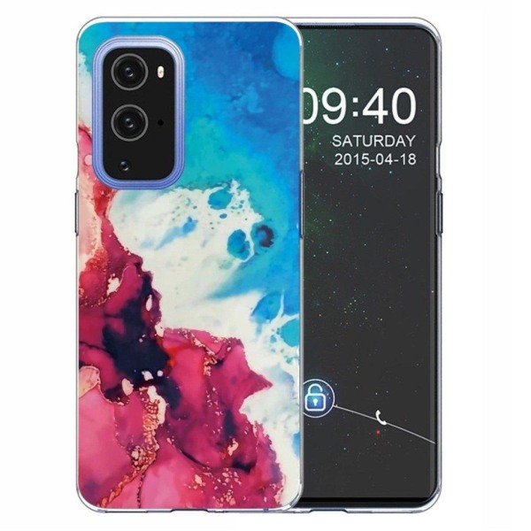 Marble OnePlus 9 Pro case - Splash of Red and Blue Multicolor