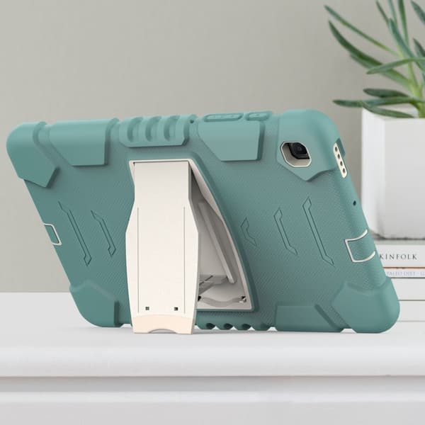 Samsung Galaxy Tab S6 Lite silikonisuojus jalustalla - Smaragdinvihreä Green