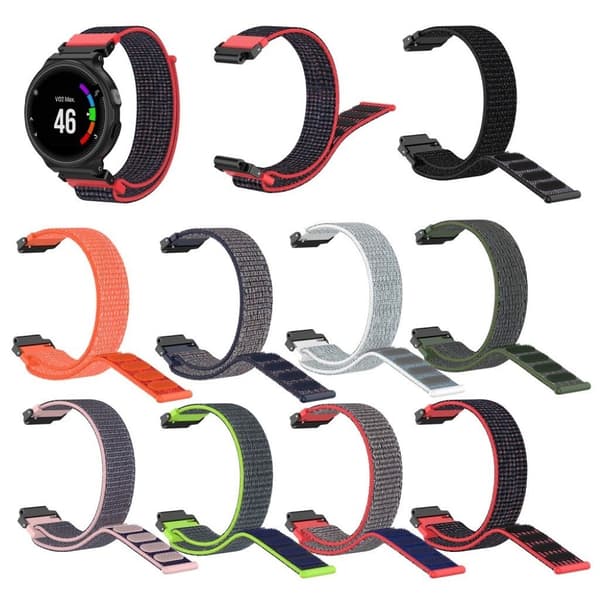Garmin Forerunner 220/230/ 235/630/620/735 nylonurrem - sort / rød Red